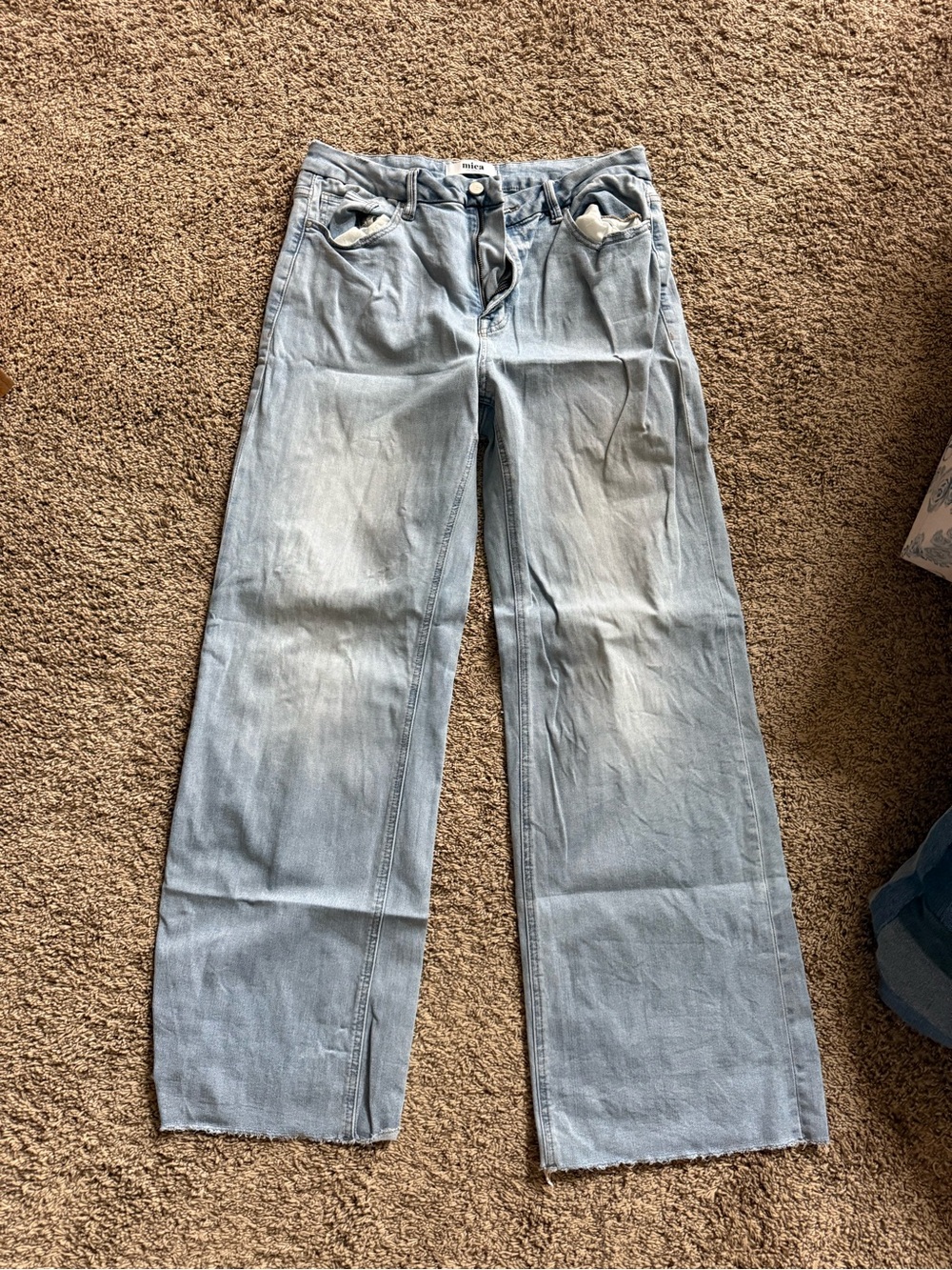 Wide-Leg Light Blue Women's Jeans - Flare Casual Denim